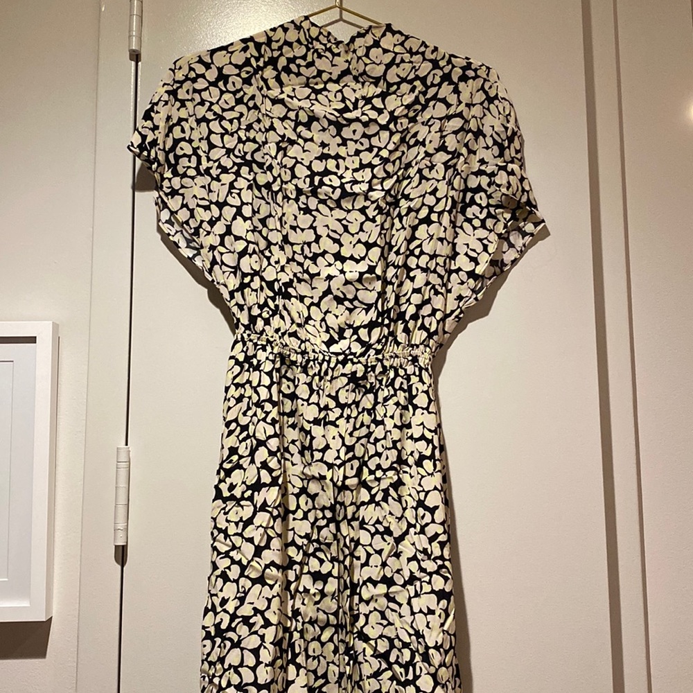 & Other Stories Black/Cream/Neon Midi Dress